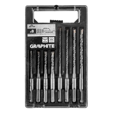 SDS plius betono grąžto Antgaliukų rinkinys su dviguba spiralė 5, 6, 8, 10 x 110 mm, 5, 6, 8, 10 x 160 mm 1 SDS plius betono grąžto Antgaliukų rinkinys su dviguba spiralė 5, 6, 8, 10 x 110 mm, 5, 6, 8, 10 x 160 mm 1