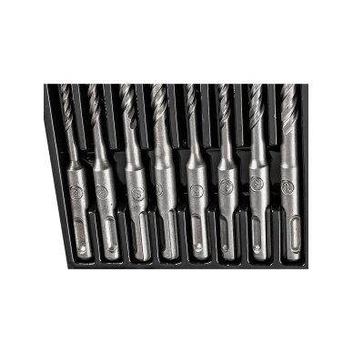 SDS plius betono grąžto Antgaliukų rinkinys su dviguba spiralė 5, 6, 8, 10 x 110 mm, 5, 6, 8, 10 x 160 mm 2 SDS plius betono grąžto Antgaliukų rinkinys su dviguba spiralė 5, 6, 8, 10 x 110 mm, 5, 6, 8, 10 x 160 mm 2