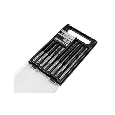 SDS plius betono grąžto Antgaliukų rinkinys su dviguba spiralė 5, 6, 8, 10 x 110 mm, 5, 6, 8, 10 x 160 mm SDS plius betono grąžto Antgaliukų rinkinys su dviguba spiralė 5, 6, 8, 10 x 110 mm, 5, 6, 8, 10 x 160 mm