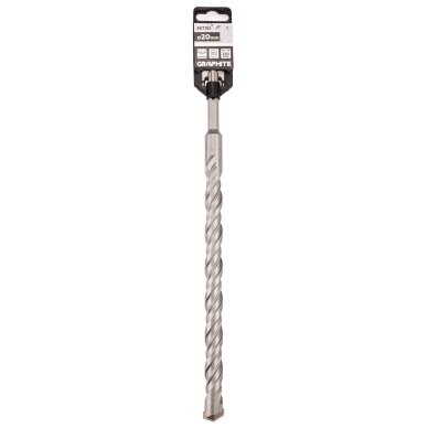 SDS Plus betoninis grąžtas su dviguba spiralė 20 x 310 mm 1