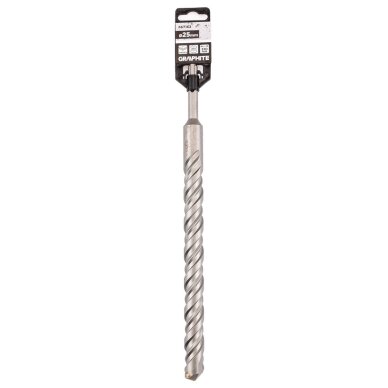 SDS Plus betoninis grąžtas su dviguba spiralė 25 x 310 mm 1