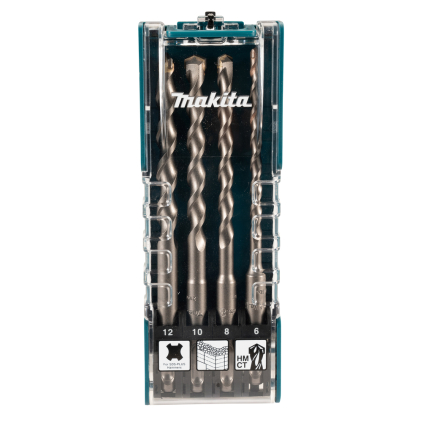 Grąžtų Komplektas Makita D-74756, (6 mm, 8 mm, 10 mm, 12 mm x 160 mm) SDS-PLUS