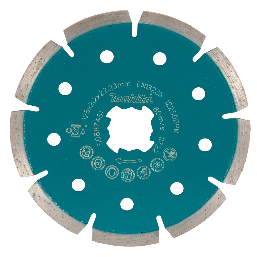 Segmentinis diskas betonui Makita E-02076, 125MM X-LOCK 1 Segmentinis diskas betonui Makita E-02076, 125MM X-LOCK 1