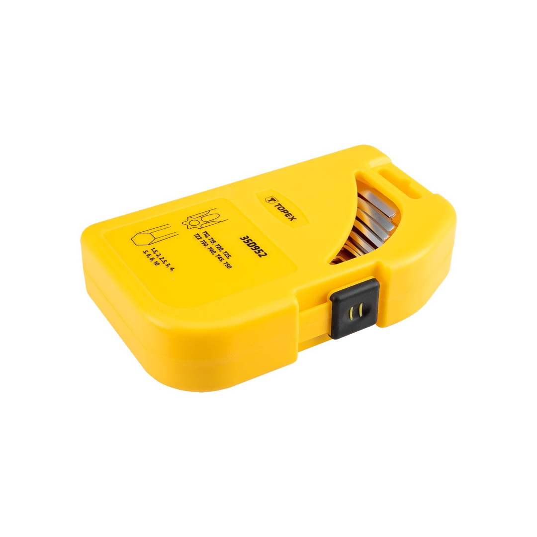 Šešiabriaunių ir šešiabriaunių raktų rinkinys, CrV, 18 vnt., trumpas, HEX: 1,5, 2, 2,5, 3, 4, 5, 6, 8, 10; torx: T10, T15, T20, T25, T27, T30, T40, T45, T50; TORX: T10, T15, T20, T25, T27, T30, T40, T45, T50. 4