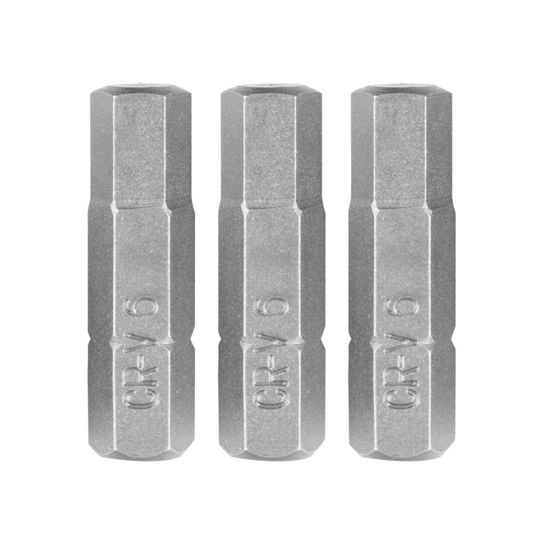 Šešiakampiai antgaliukai - bitai H6 x 25 mm, 3 vnt