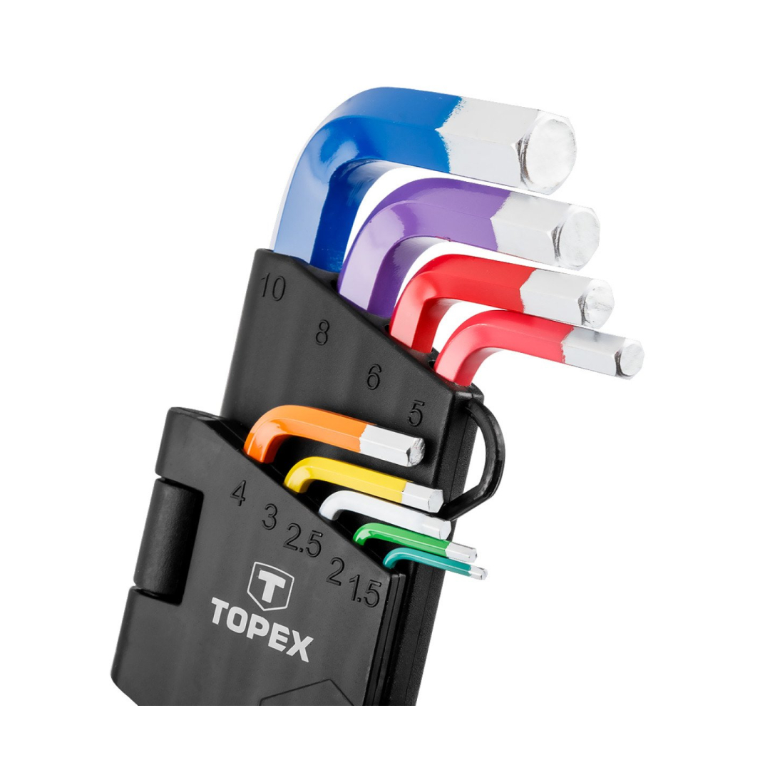 Šešiakampiai raktai, 1.5-10 mm spalvoti 9 vnt. 3