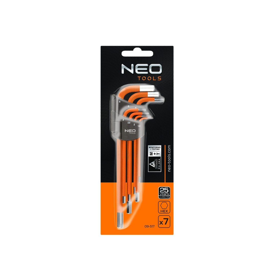 Šešiakampiai raktai 1,5-6mm 7vnt. 1 Šešiakampiai raktai 1,5-6mm 7vnt. 1