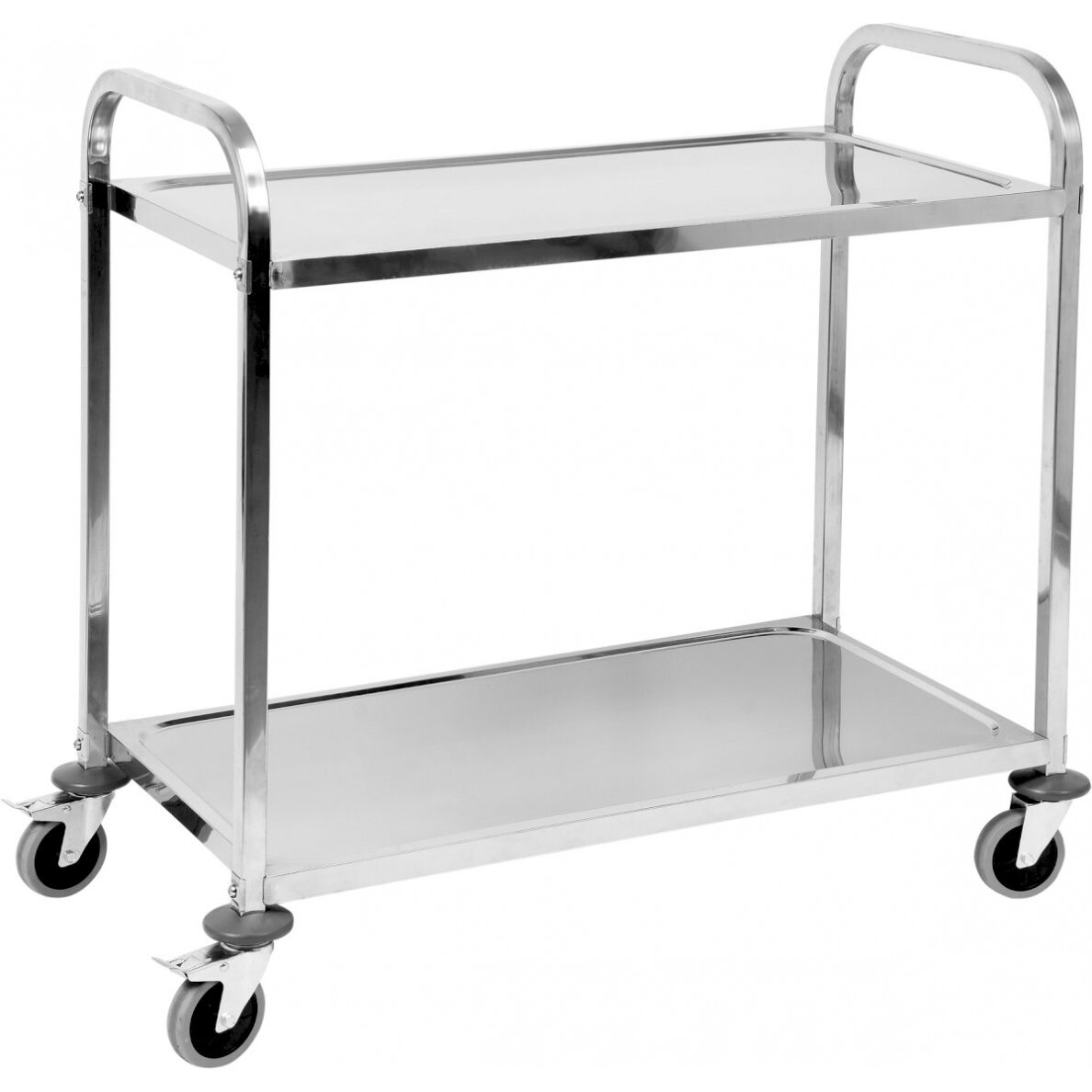 Serviravimo vežimėlis | 2 lentynos | nerūdijantis plienas (YG-09095)
