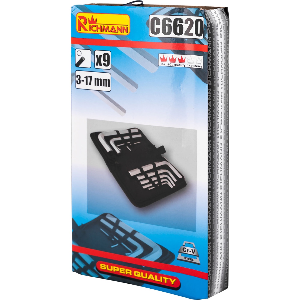 Šešiakampiai raktai 3 - 17 mm, 9 vnt. 2 Šešiakampiai raktai 3 - 17 mm, 9 vnt. 2