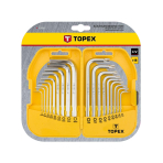 Šešiabriaunių ir šešiabriaunių raktų rinkinys, CrV, 18 vnt., trumpas, HEX: 1,5, 2, 2,5, 3, 4, 5, 6, 8, 10; torx: T10, T15, T20, T25, T27, T30, T40, T45, T50; TORX: T10, T15, T20, T25, T27, T30, T40, T45, T50.