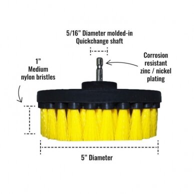 Šepetys profesionaliam valymui - minkštas, geltonas, 13 cm 2 Šepetys profesionaliam valymui - minkštas, geltonas, 13 cm 2