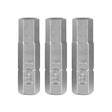 Šešiakampiai antgaliukai - bitai H6 x 25 mm, 3 vnt