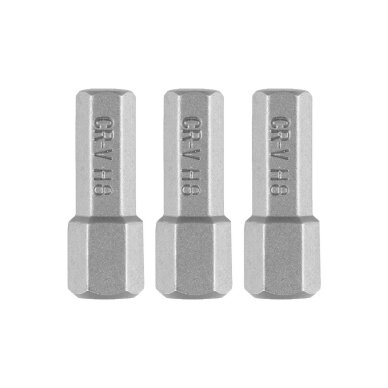 Šešiakampiai antgaliukai - bitai H8 x 25 mm, 3 vnt Šešiakampiai antgaliukai - bitai H8 x 25 mm, 3 vnt