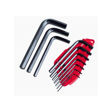 Šešiakampiai raktai 1.5-10 mm 10 vnt 2 Šešiakampiai raktai 1.5-10 mm 10 vnt 2