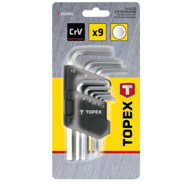 Šešiakampiai raktai 9 vnt., 1.5-10 mm 1