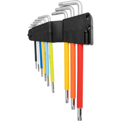 Šešiakampiai raktai TORX T10 - T50 9 vnt. 1 Šešiakampiai raktai TORX T10 - T50 9 vnt. 1