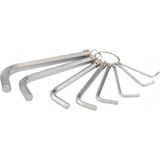 Šešiakampių raktų komplektas / hex / 8vnt. 2 - 10mm , CrV6150 (YT-0503) Šešiakampių raktų komplektas / hex / 8vnt. 2 - 10mm , CrV6150 (YT-0503)