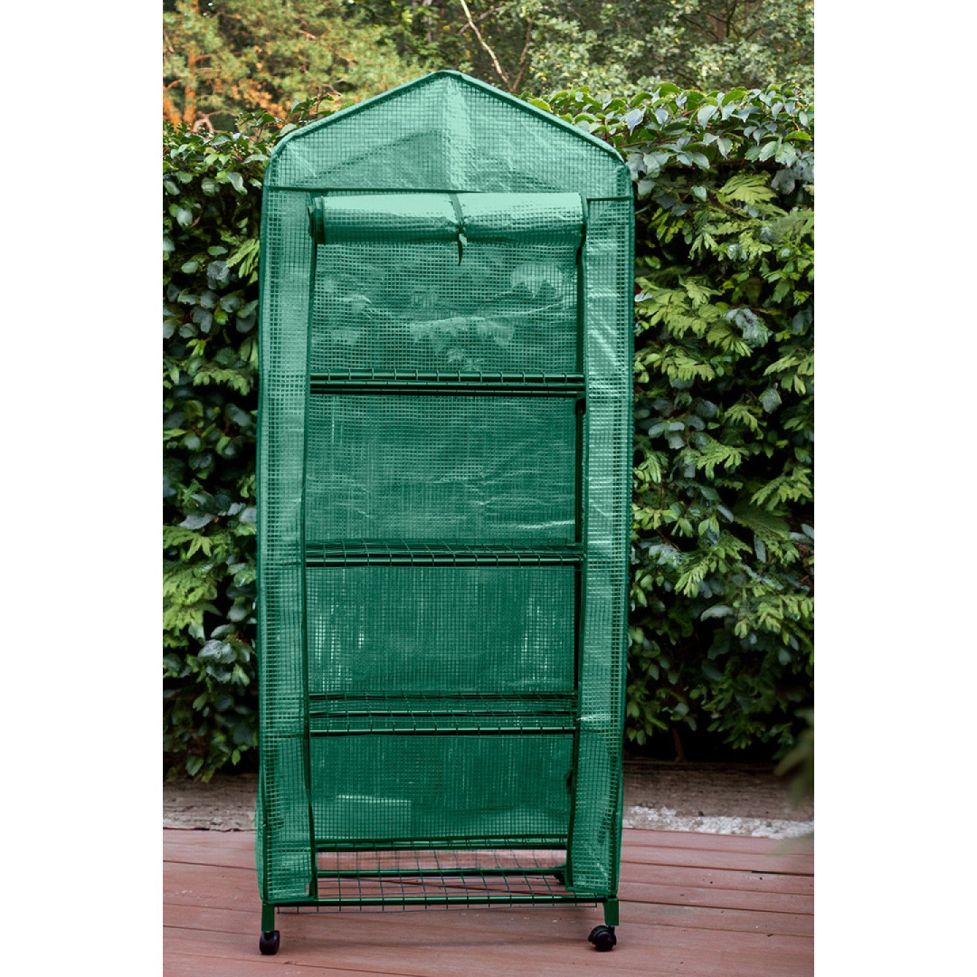 Šiltnamis 69 x 49 x 160 cm, PE plėvelė, metalinė konstrukcija, ratukai 3