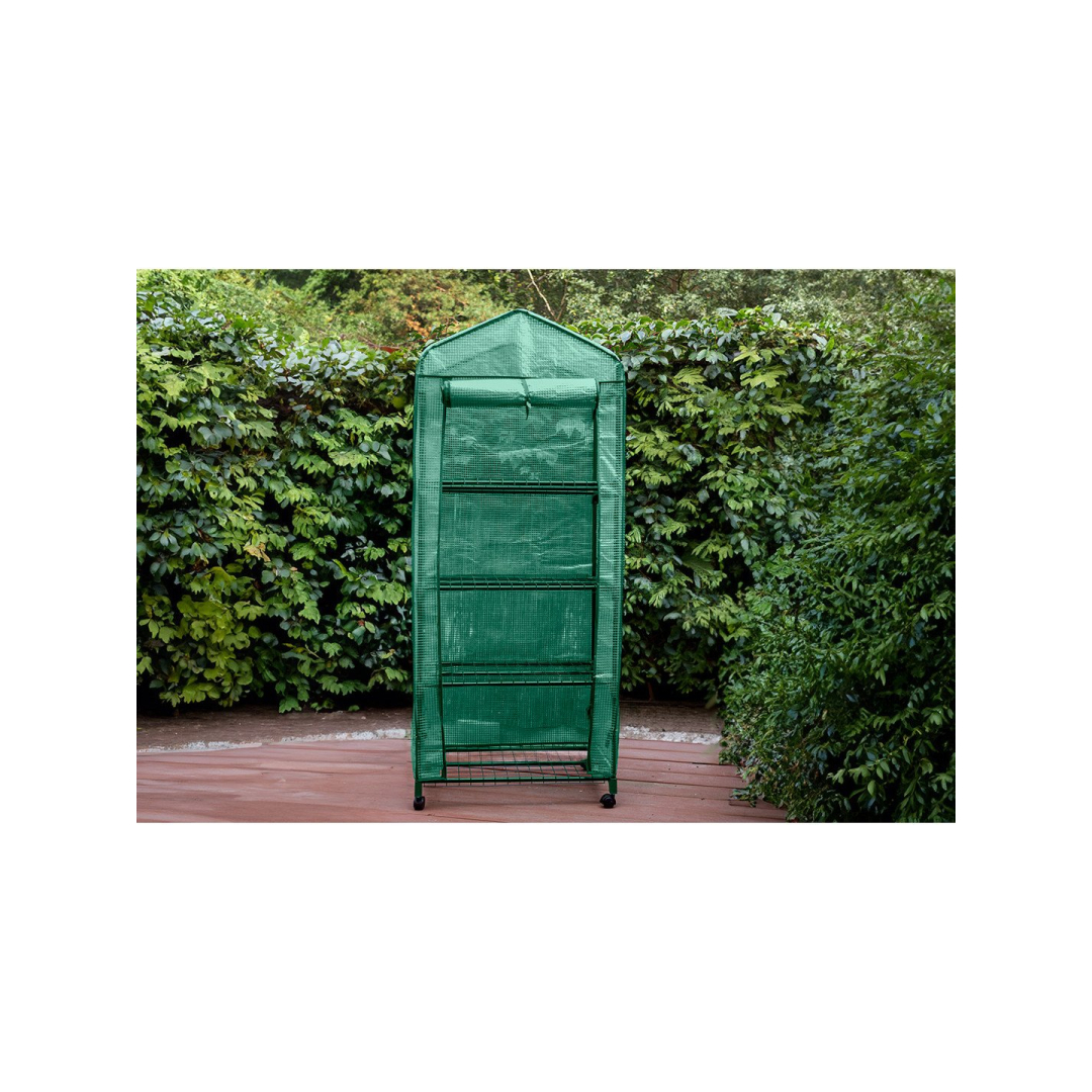 Šiltnamis 69 x 49 x 160 cm, PE plėvelė, metalinė konstrukcija, ratukai 4