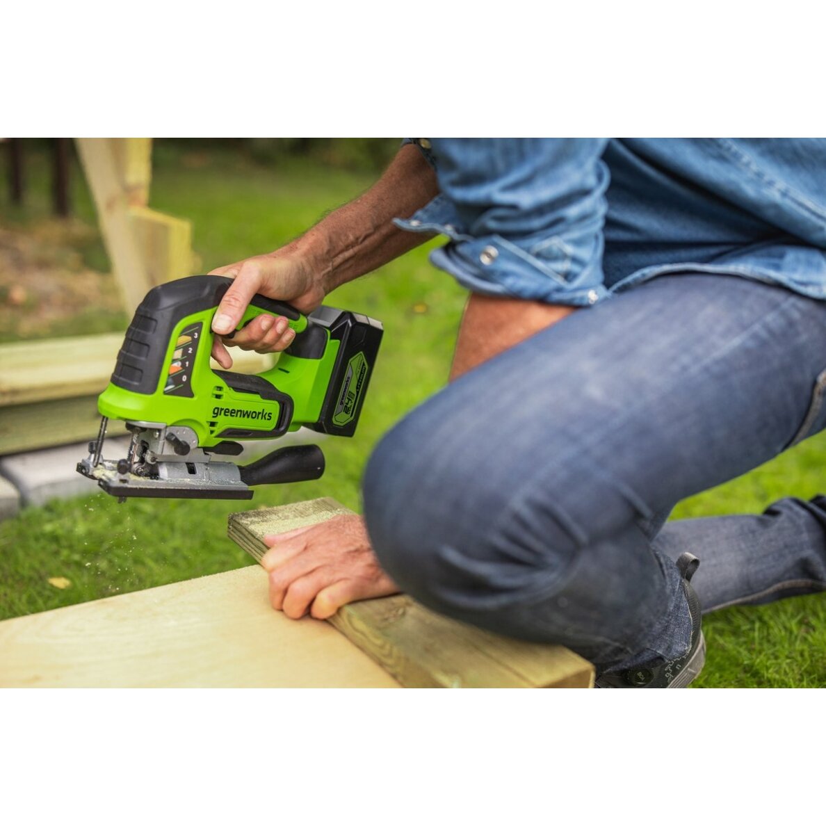 Akumuliatorinis siaurapjūklis Greenworks GD24JS, 24 V, (tik įrankis) 3 Akumuliatorinis siaurapjūklis Greenworks GD24JS, 24 V, (tik įrankis) 3