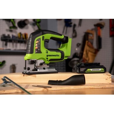 Akumuliatorinis siaurapjūklis Greenworks GD24JS, 24 V, (tik įrankis) 5