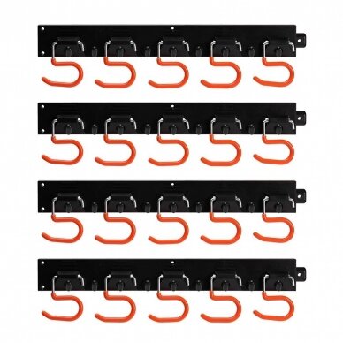 Sieninio tvirtinimo įrankių laikikliai (be įrankių) | 20 kablių | 4 vnt x 40 cm | 160 cm (TH64) 1