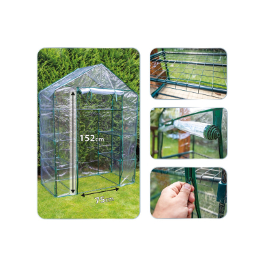 Šiltnamis 143 x 73 x 195 cm, PVC plėvelė, metalinė konstrukcija 7 Šiltnamis 143 x 73 x 195 cm, PVC plėvelė, metalinė konstrukcija 7