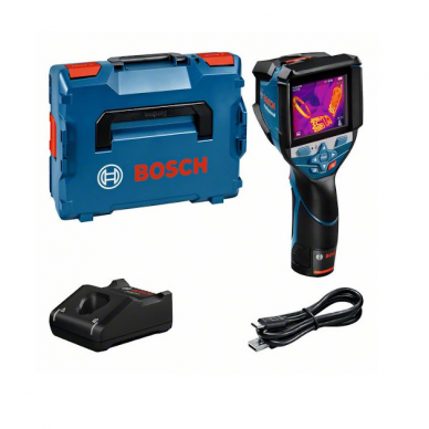 Šilumos detektorius Bosch GTC 600 C, LB 1x2.0, GAL 12V-40 Šilumos detektorius Bosch GTC 600 C, LB 1x2.0, GAL 12V-40