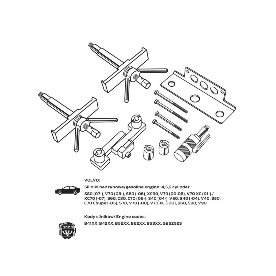 Skirstymo veleno suvedimo įrankis - "Volvo 8