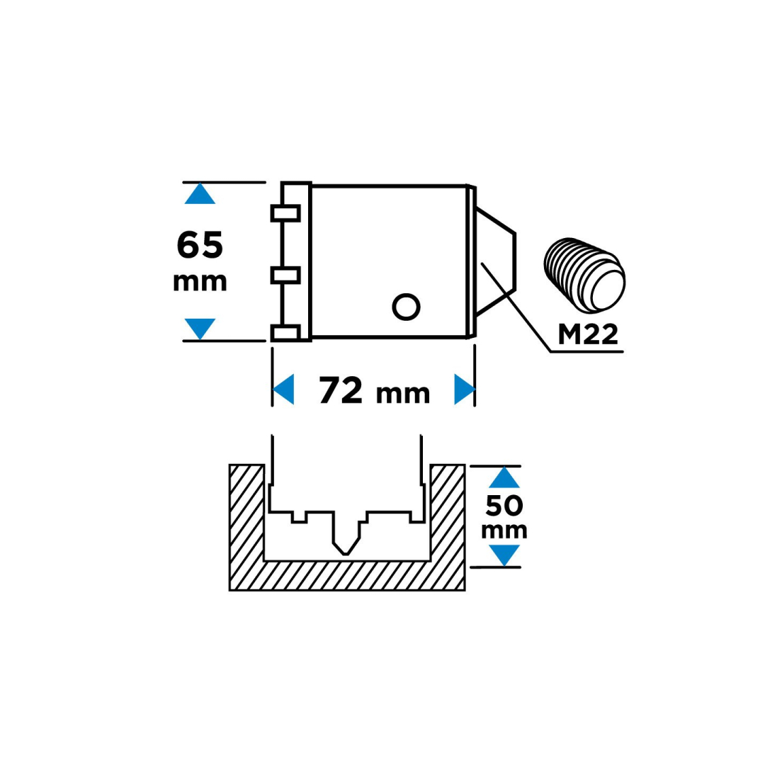 Skylių gręžimo krūna 65 mm 7 Skylių gręžimo krūna 65 mm 7