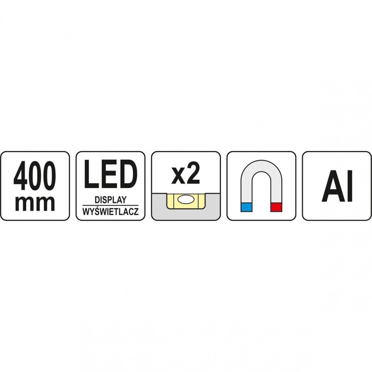 Skaitmeninis gulsčiukas su LED Yato, 400 mm 5