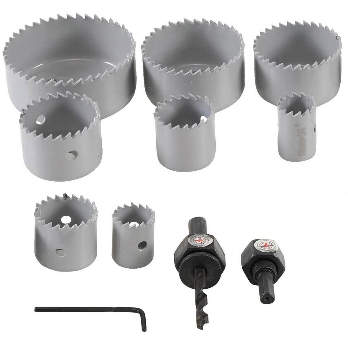 Skylių pjovimo grąžtai 19 - 64 mm, 11 vnt. Skylių pjovimo grąžtai 19 - 64 mm, 11 vnt.