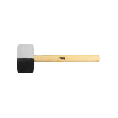 Skardininko plaktukas 63mm/680g, juodos-white rubber, medine rankena
