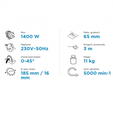 Skersavimo pjūklas Graphite 59G800, 1400W 1 Skersavimo pjūklas Graphite 59G800, 1400W 1