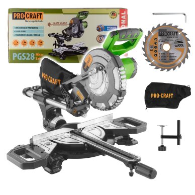 Skersinio pjovimo staklės ProCraft PGS28bb, 20V, 210mm (be akum. ir be krov.) 1