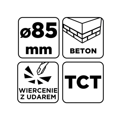 Skylių gręžimo krūna 85 mm 8 Skylių gręžimo krūna 85 mm 8