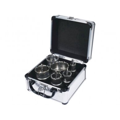 Skylių pjūklų / grąžtų rinkinys metalui TCT | 6 vnt. (YT-44077) Skylių pjūklų / grąžtų rinkinys metalui TCT | 6 vnt. (YT-44077)