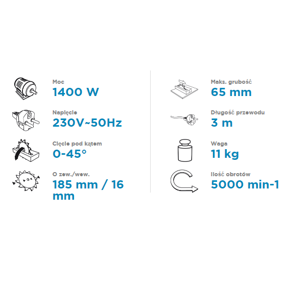 Skersavimo pjūklas Graphite 59G800, 1400W 1