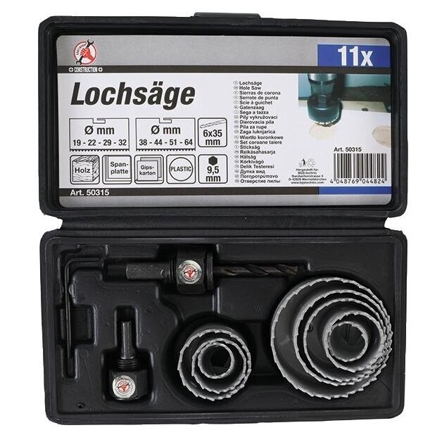 Skylių pjovimo grąžtai 19 - 64 mm, 11 vnt. 1