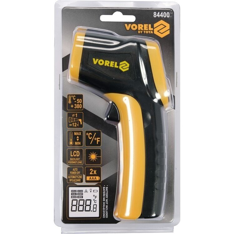 Skaitmeninis lazerinis termometras | LCD ekranas | -50C + 380C (84400) 3