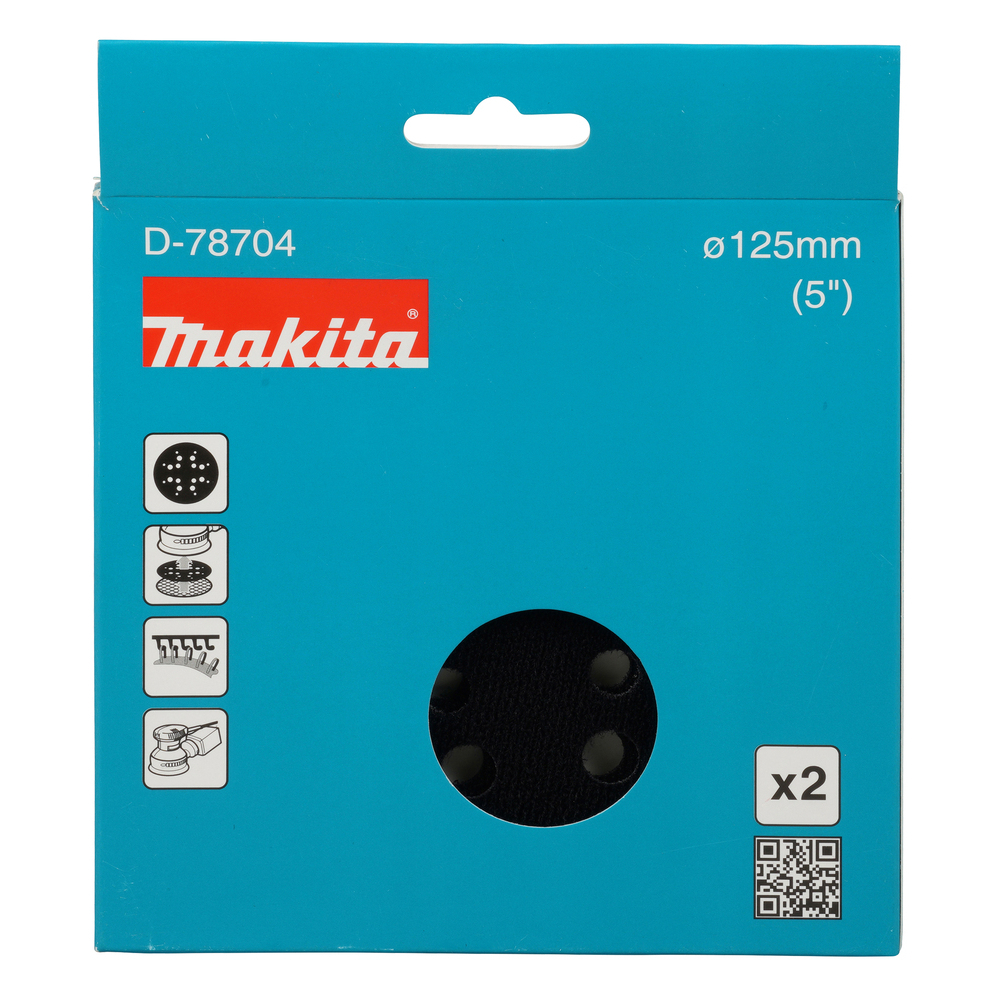 Tarpinis padas Makita D-78704 125mm, 2 vnt. 1 Tarpinis padas Makita D-78704 125mm, 2 vnt. 1