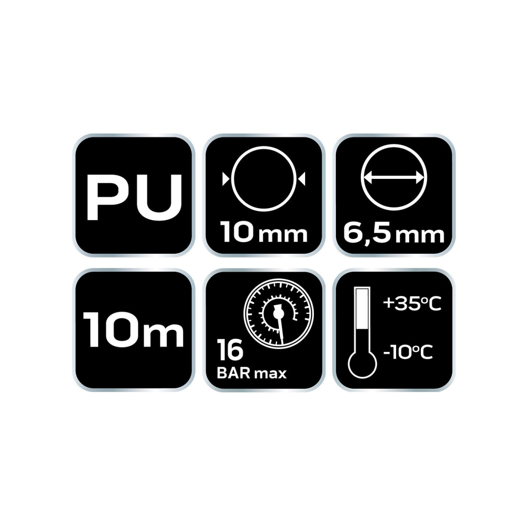 Slėgio žarnos spiralė 6,5 x 10 mm, 10 m, PU 8