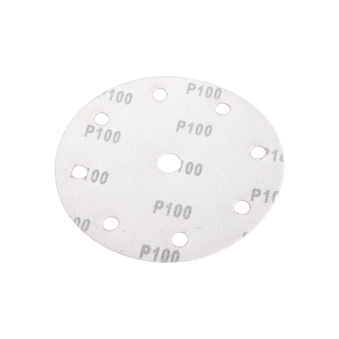 Šlifavimo diskai 150 mm, P100, 5 vnt, su 9 skylėmis 04-721 6