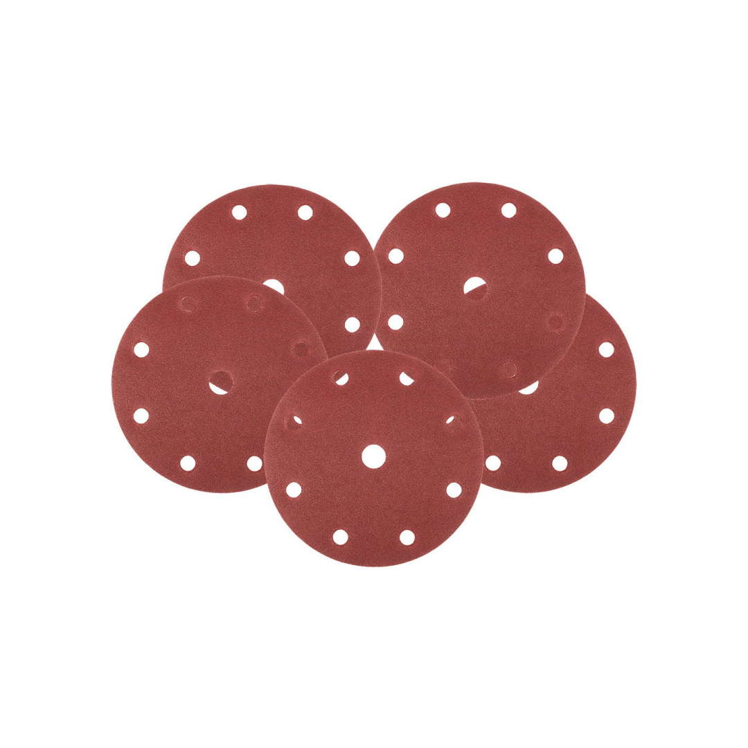 Šlifavimo diskai 150 mm, P180, 5 vnt, su 9 skylėmis 04-721