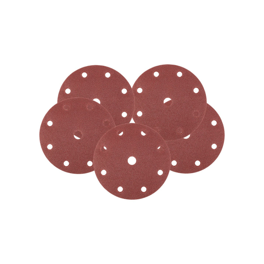 Šlifavimo diskai 150 mm, P40, 5 vnt, su 9 skylėmis 04-721 Šlifavimo diskai 150 mm, P40, 5 vnt, su 9 skylėmis 04-721