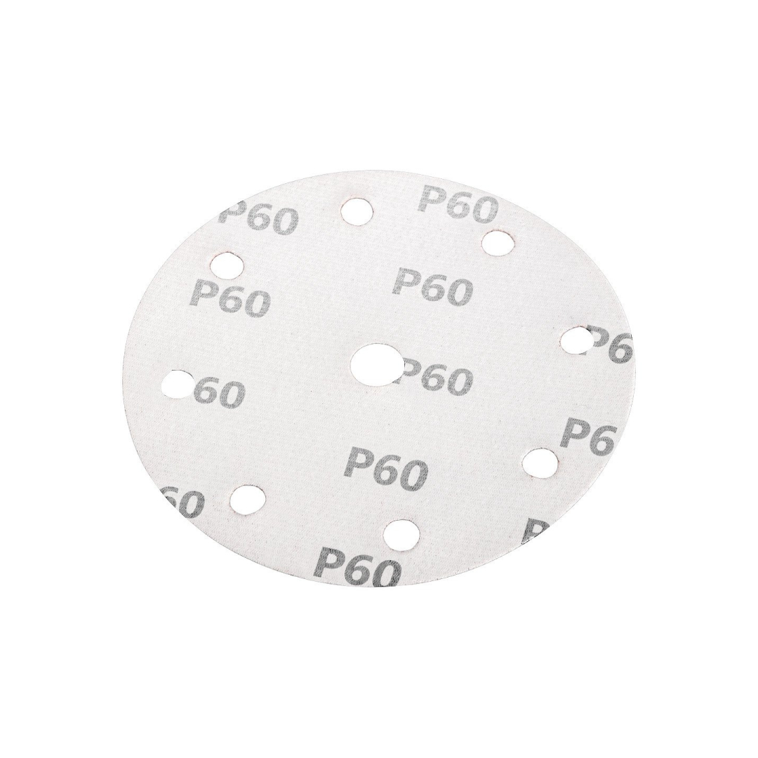 Šlifavimo diskai 150 mm, P60, 5 vnt, su 9 skylėmis 04-721 6 Šlifavimo diskai 150 mm, P60, 5 vnt, su 9 skylėmis 04-721 6