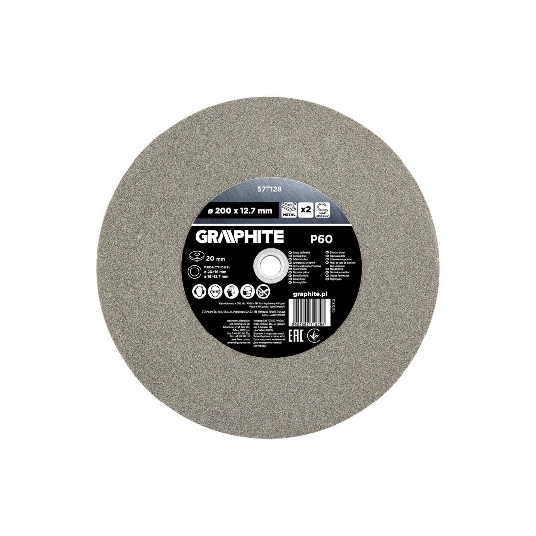 Šlifavimo diskai 200 x 20/16/12,7 x 20 mm, p60, 2 vnt. 3