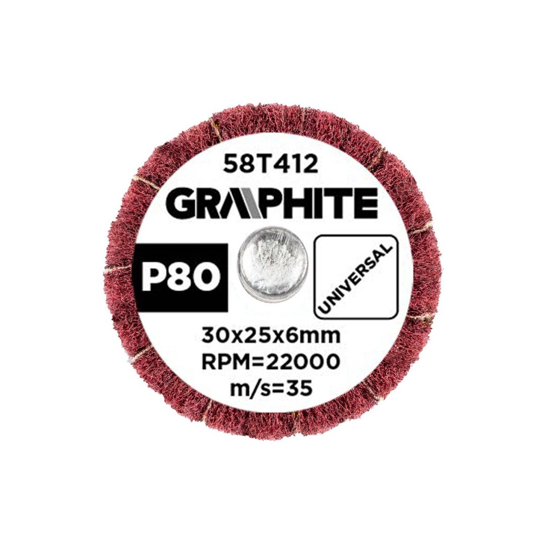 Šlifavimo popierius 30 x 25 x 6 mm, p80 2