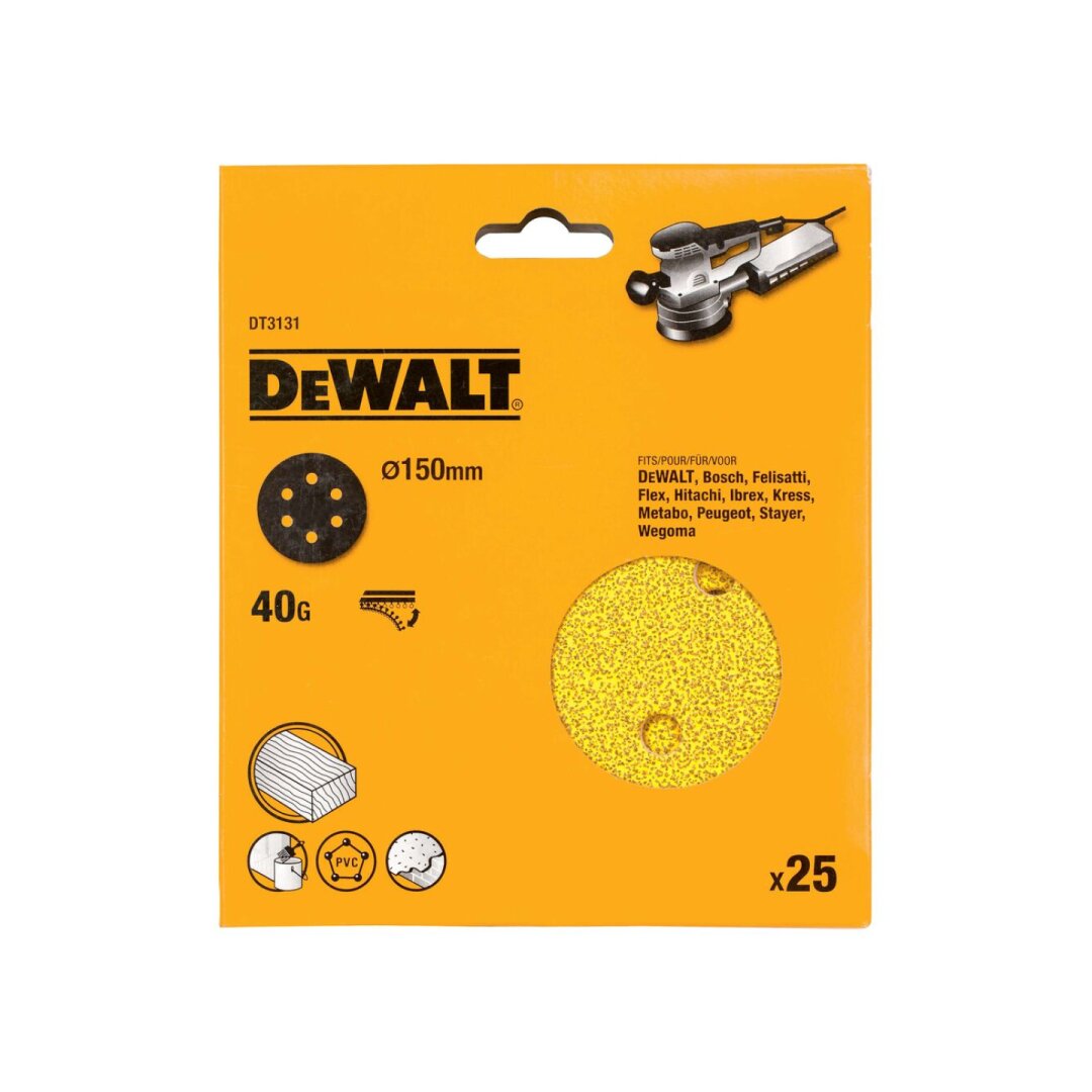 Šlifavimo popierius 40GT 150mm pakuoteje 25vnt 7