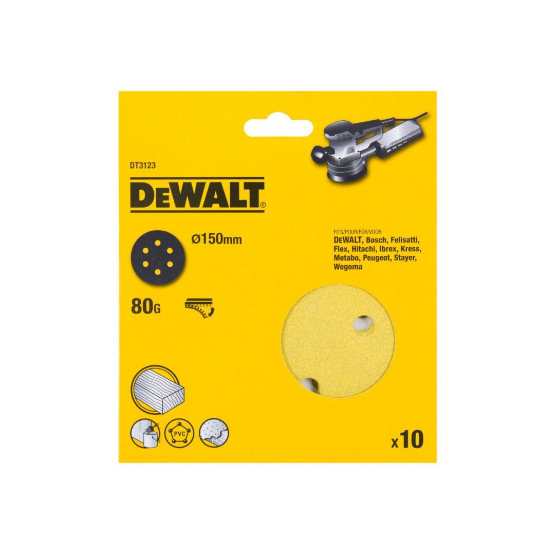 Šlifavimo popierius 80GT 150mm pakuoteje 10vnt